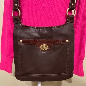 Coach Dark Brown Leather Shoulder Bag